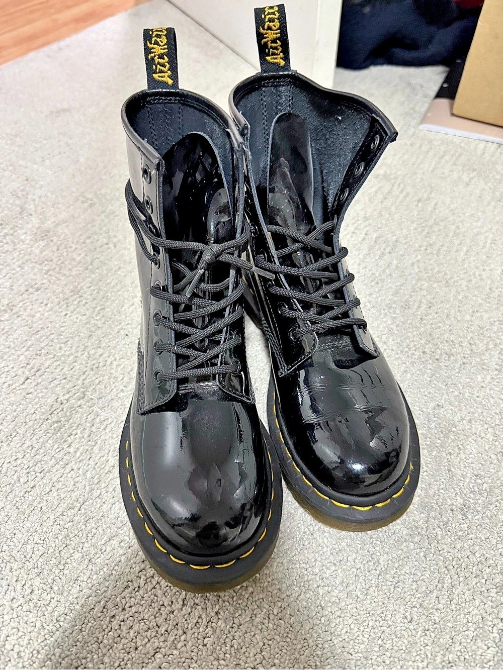 Dr. Martens 1460 Patent Leather Lace Up Boots US 7